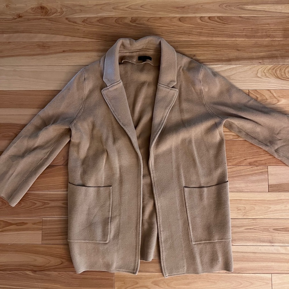 Quince Tan Organic Cotton Knit Blazer